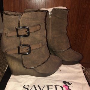 Taupe 2 Buckle Gemini Booties